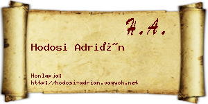 Hodosi Adrián névjegykártya